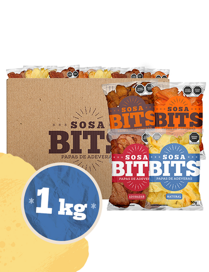 Caja con 1 kg de papas