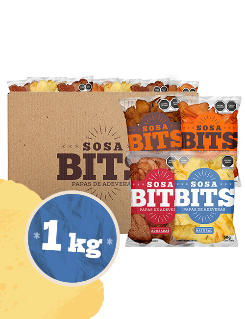 Caja con 1 kg de papas