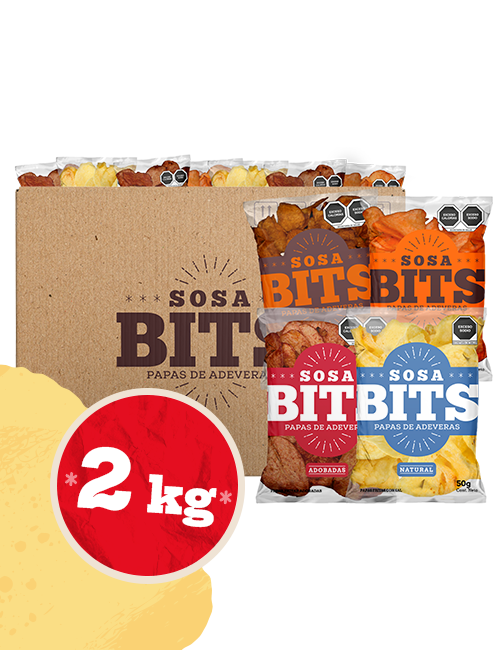 Caja con 2 kg de papas