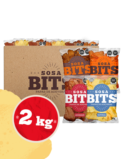 Caja con 2 kg de papas